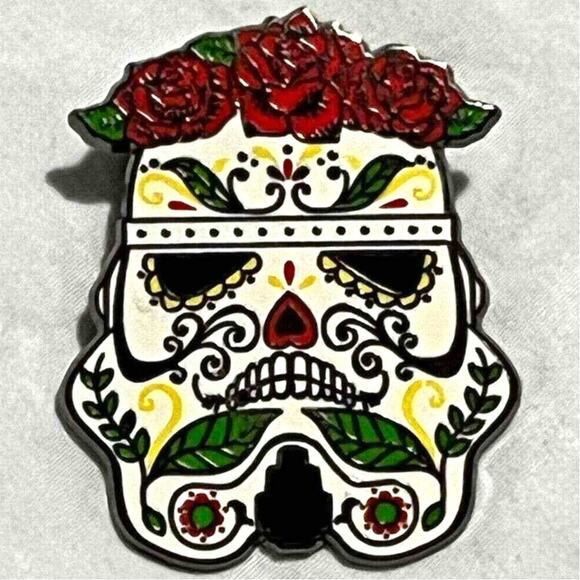 DISNEY Parks Pin Star Wars Storm Trooper Day of the Dead Roses Rare Collectible - Picture 1 of 2